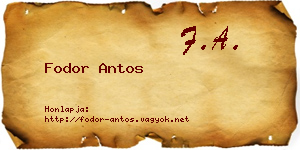 Fodor Antos névjegykártya